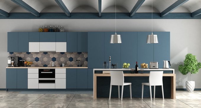 cuisine, poutre, bleu
